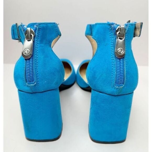 Adrienne Vittadini Mary Jane Size 6.5 Blue Poetic Block Heel Ankle Strap Heels - Picture 5 of 10